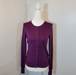 Banana Republic Purple Silk Blend Cardigan